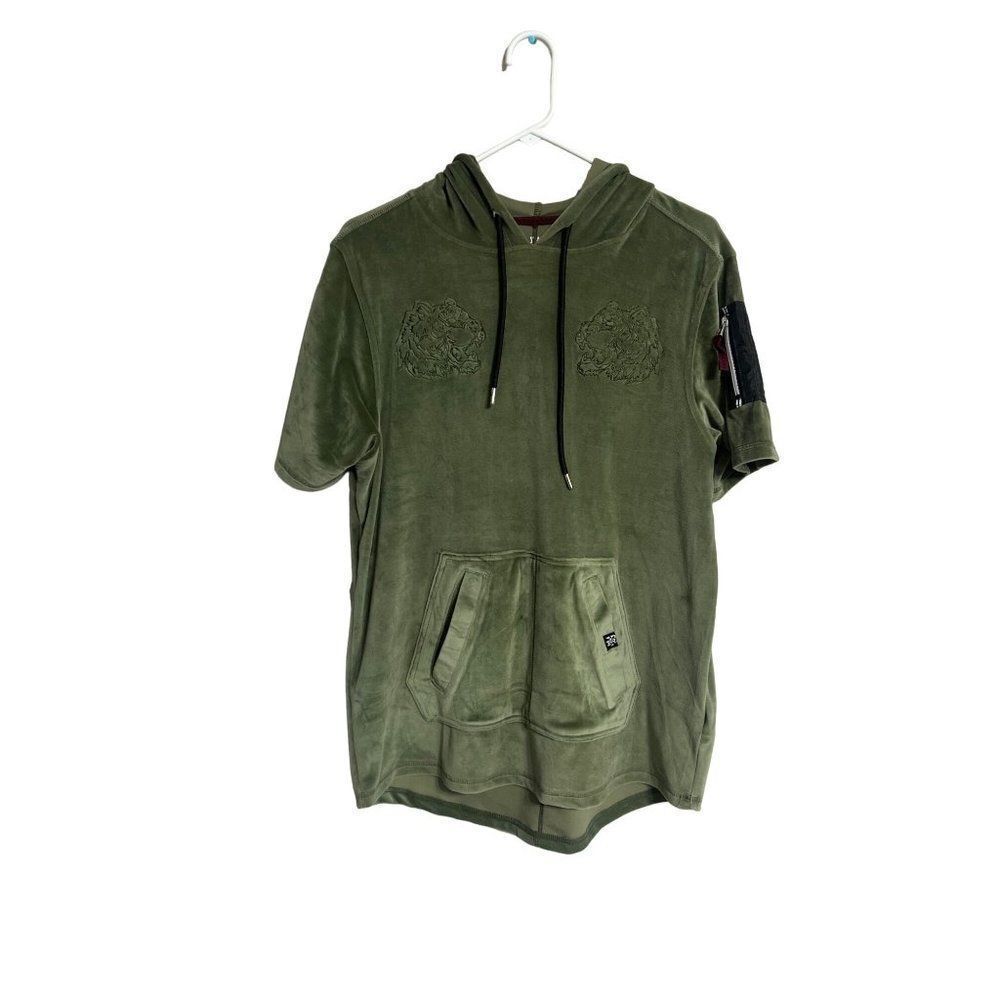 RAW YARN Ind. Velour Short Sleeve‎ Hoodie Sz medium